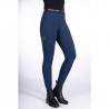 Legging Graz Style full grip siliconen HKM - Donkerblauw / fluokoraal