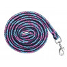 Longe Funny Horses met musketon HKM - Donkerblauw, blauw, donkerroze