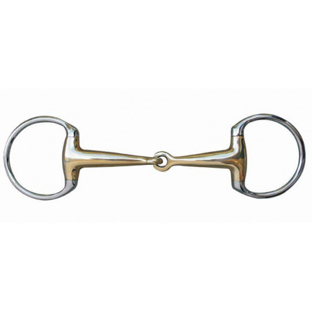 Olijfbit 16 mm neushoornzilver met roestvrijstalen ringen HKM