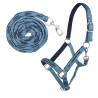 HKM Crystal halsterset met musketon en voering - Olie / marineblauw