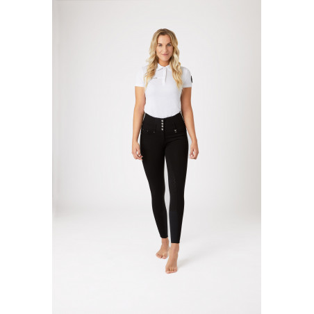 Paardrijbroek met hoge taille Tara siliconen full grip dames Horze