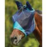 Weatherbeeta ComFiTec Deluxe Fijnmazig Vliegenmasker met oren - Marine / turquoise