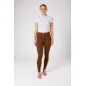 Paardrijbroek met hoge taille Tara siliconen full grip dames Horze - Donkerbruin