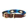 Halsband voor honden Weatherbeeta leer Polo - Marron cowdray / blauw / blauw