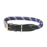 Halsband voor hond Weatherbeeta leer en touw - Bruin / marineblauw