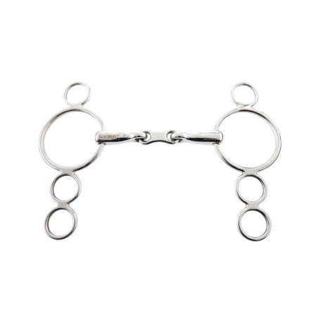 Dubbel gebroken bit met 3 ringen Korsteel