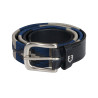 Leren riem met zuidwestmotief Equestro - Zwart / beige / zwart