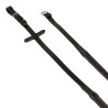 Leren en rubberen teugels met zilverkleurige gespen (1,6 cm) Equestro - Cognac