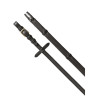 Rubberen teugels 5/8" met leren stoppers en messing gespen Equestro - Zwart