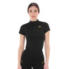 Polo met mesh-inzetten dames Equestro - Zwart