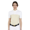 Getailleerd poloshirt van technische stof en mesh met korte mouwen voor dames Equestro - Beige