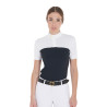 Getailleerd poloshirt van technische stof en mesh met korte mouwen voor dames Equestro - Marine