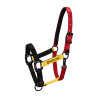 Nylon halster Flaggy Equestro - Zwart / rood / geel