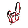 Nylon halster White Trim Equestro - Rood / zwart