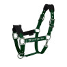 Nylon halster met touw en fleecevoering Equestro - Groen