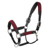 Leren halster met gevlochten nylon inzetstukken Equestro - Bruin / bordeaux