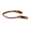 Frontdeel van kalfsleer met ronde kristallen Acavallo - Cognac / roze