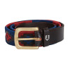 Leren riem met zuidwestmotief Equestro - Bruin / blauw / bordeaux