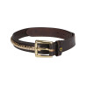 Leren riem met zilverkleurige studs Equestro - Bruin / goud
