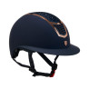 Eclipse-helm met strass en brede klep (3 voeringen) Equestro - Marine / roségoud