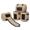 Anti-pilling polobandages met klittenbandsluiting Acavallo per 4 - Zand / zwart