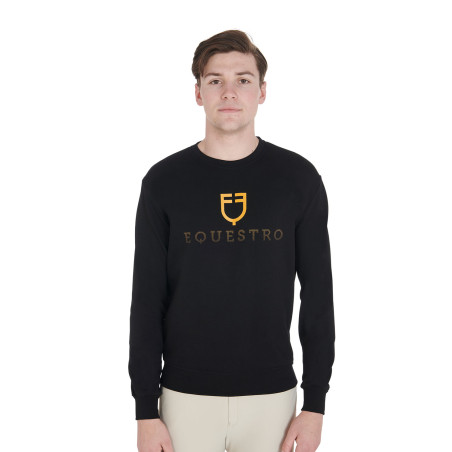Herenkatoenen sweatshirt met logo op de borst Equestro