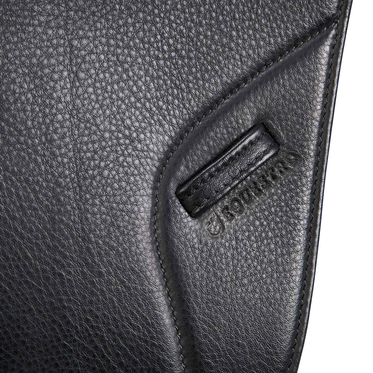 Dubbele leren springzadel Meredith Equestro Zwart