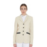 Wedstrijdjas dames geperforeerd 4 knopen Equestro - Beige
