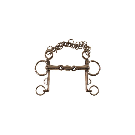 Pelham Mors Inox met Dubbele Scharnier en Korte Scharen Umbria Equitazione