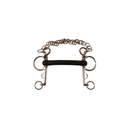 Pelham Bit met Stijve Rubber Umbria Paardrijden