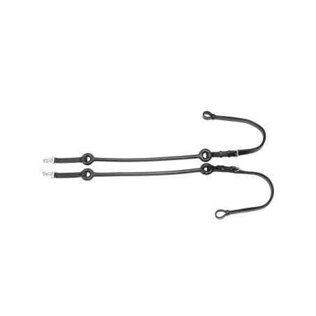 Elastische Lederen Teugels met Rubberen Strengen Umbria Equitazione