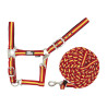 Nylon Halster Tricolor met Supreme Longeerlijn - Rood / geel / rood