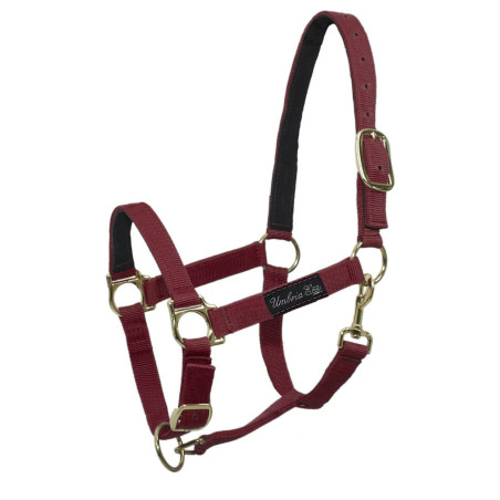 Nylon halster met lederen versteviging Umbria Equitazione