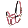 Nylon halster met lederen versteviging Umbria Equitazione - Roze