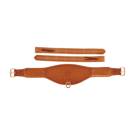 Achterriem Western van Leer met Mandengrave Pool's