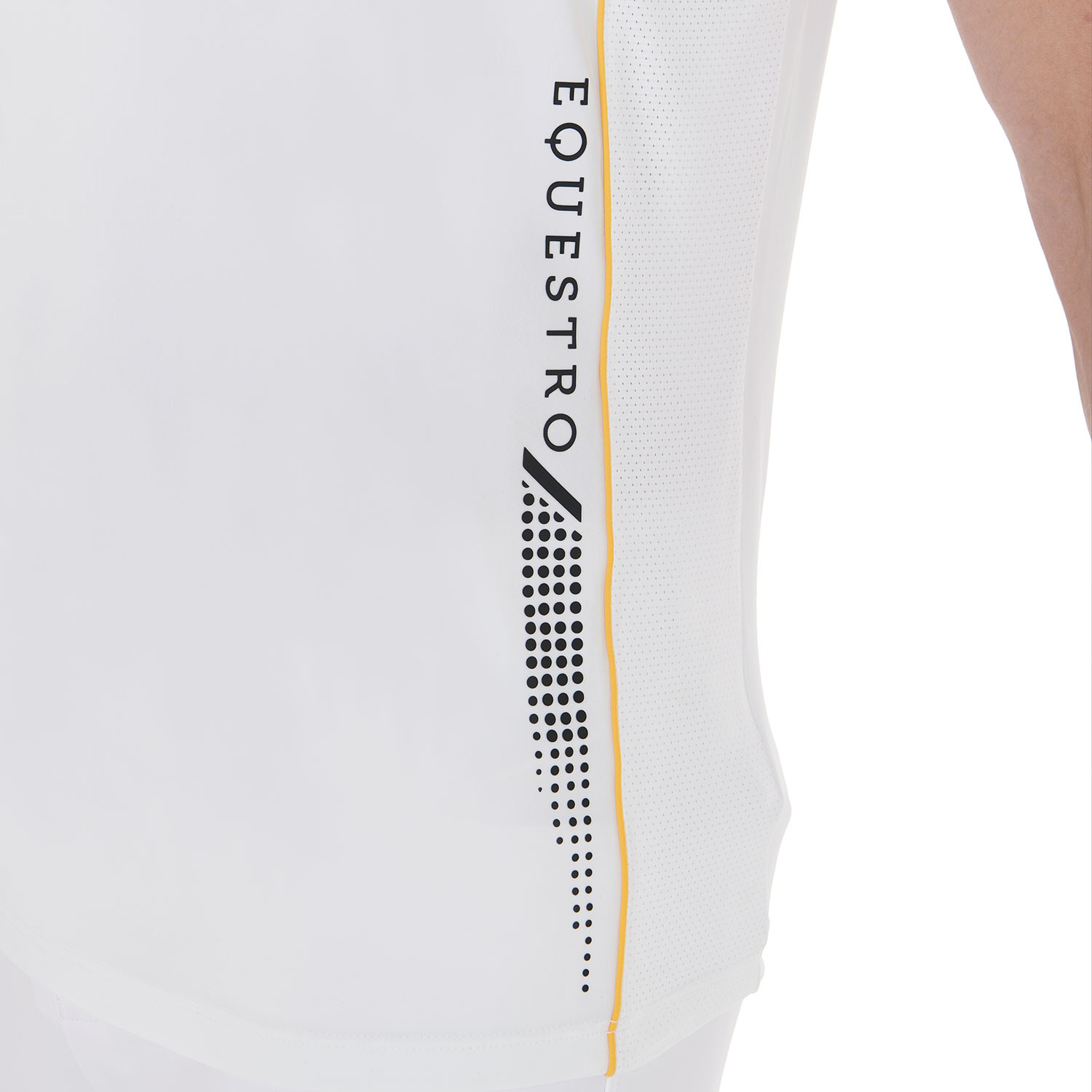 Wedstrijdpolo Heren Korte Mouwen met Rits Equestro Wit / geel