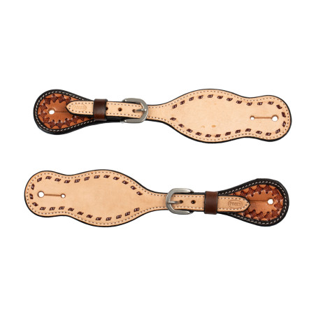 Tweekleurige western sporenriem Pool's