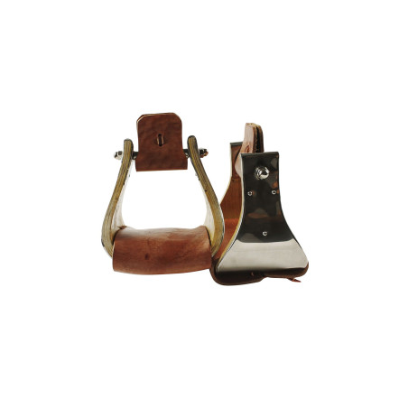 Westerse houten stijgbeugels met metalen voetsteun van 5 inch Pool’s, vervaardigd in de VS