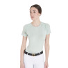Dames slim fit trainingsshirt techniek Equestro - Lichtgroen