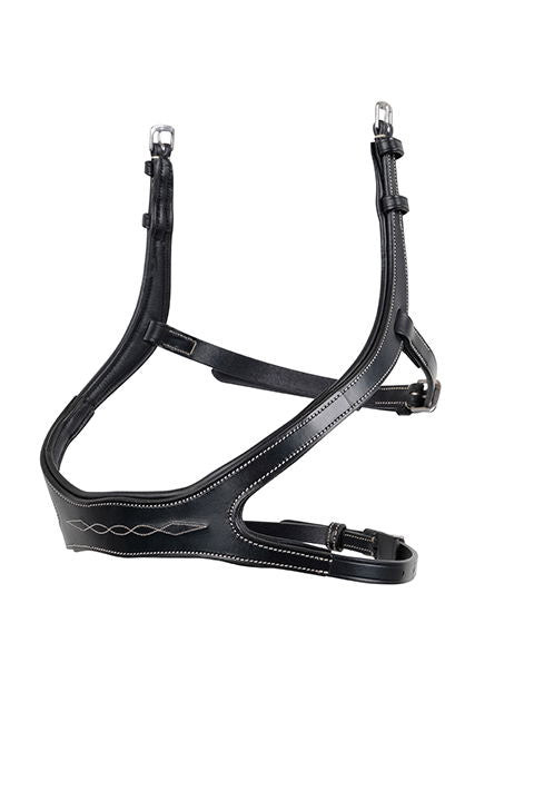 Gecombineerde neusriem Montar Excellence gelooid leer Zwart