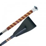 Korte Fleck-sjambok, handvat in nubuck