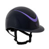 Helm met riem van gepolijst imitatieleer goedgekeurd volgens EN 1384-2023 Equestro - Marine / violet