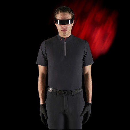 Herentrainingspolo Equestro Ridertechnology met korte mouwen en rits