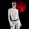 Wedstrijdpolo dames Equestro Ridertechnology met lange mouwen en rits - Wit