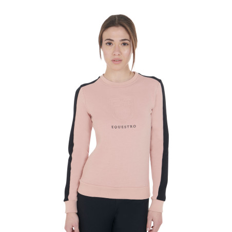Dames sweatshirt met ronde hals en bedrukt Equestro-logo