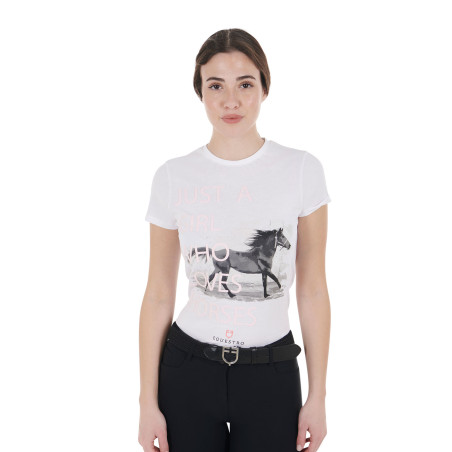 Dames T-shirt van katoen Equestro Horse Lover