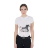 Dames T-shirt van katoen Equestro Horse Lover - Wit