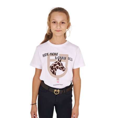 T-shirt Equestro in katoen meisje Ride More Worry Less
