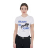 T-shirt Equestro in katoen voor dames Ready to Jump - Wit