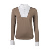 Wedstrijdpolo Virginia lange mouwen dames HKM - Taupe